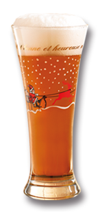 Verre bière de Noël pression Hirsch